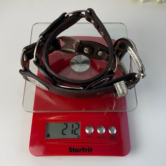 Silver and Brown Genuine Leather Women's Belt - Picture 14 of 16